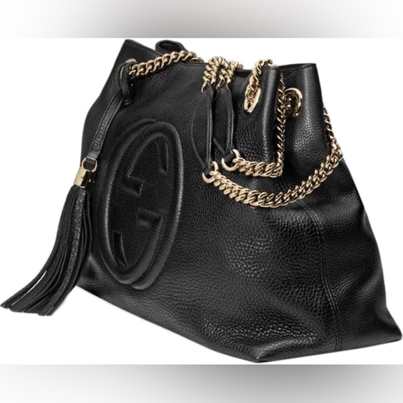 (LIKE NEW) Gucci Soho Large Leather Chain Shoulder Handbag Black BHFO 54… - Picture 4 of 5